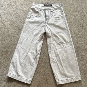 JNCO Cream Wide-Leg Jeans